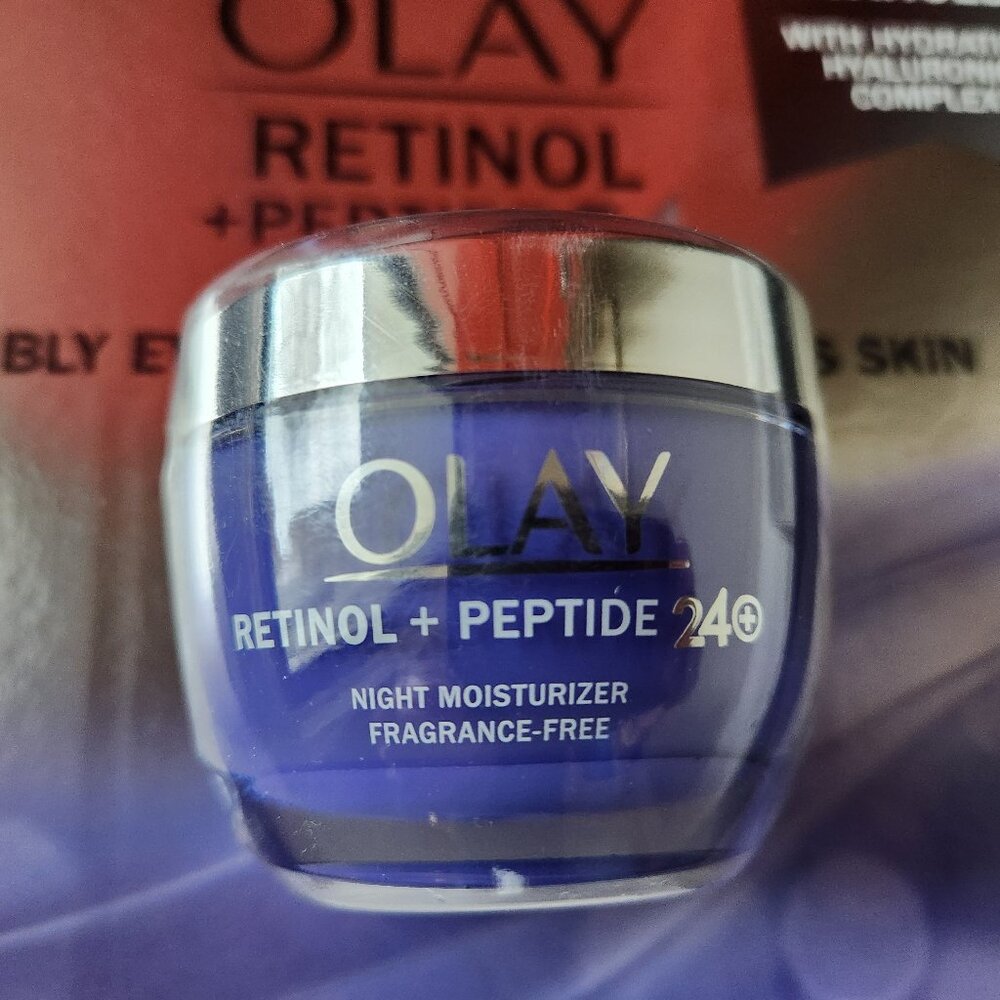 Olay Retinol + Peptide 24 Fragrance Free Night Moisturizer Cream, 1.7 oz